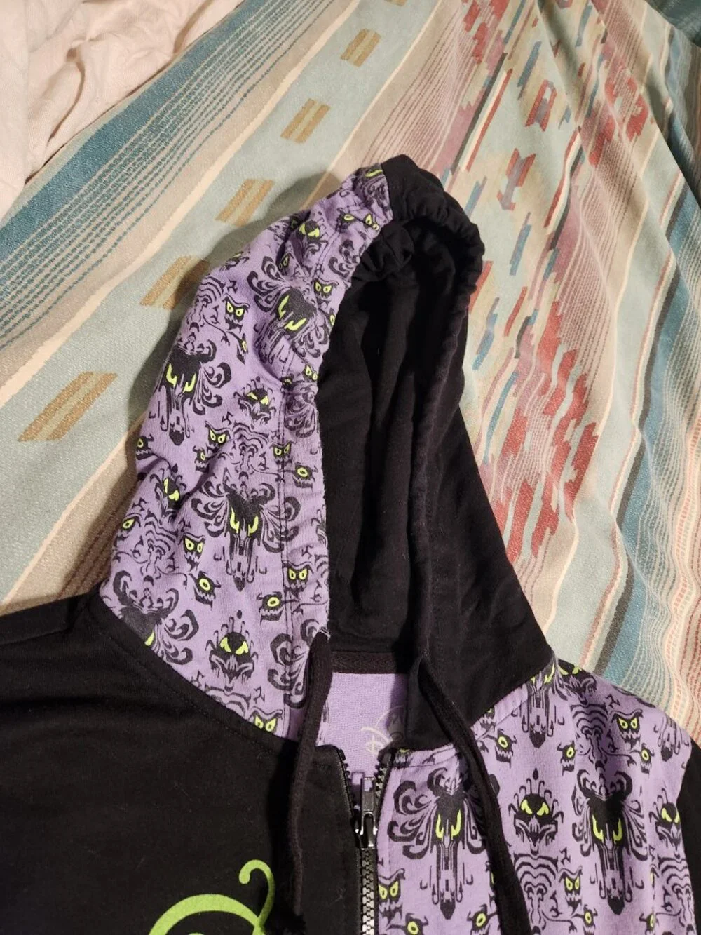 Disney Parks Haunted Mansion Wallpaper One Piece Jumpsuit Zip Pajamas-ADULTLARGE - Picture 7 of 10